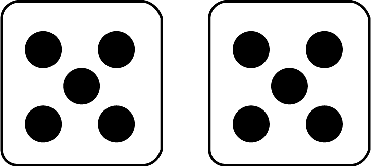 Two Dice Showing the Sum of 10, Version B