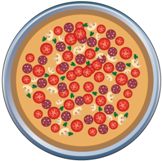 Math Clip Art--Equivalent Fractions Pizza Slices--Whole Pizza