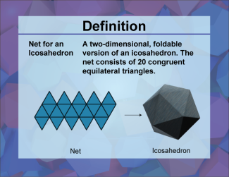 Video Definition 34--3D Geometry--Net for an Icosahedron