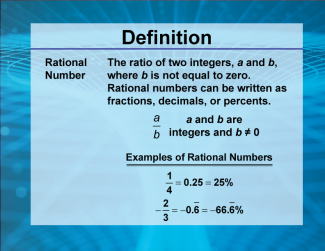 Video Definition 37--Rationals and Radicals--Rational Numbers