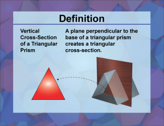 Video Definition 58--3D Geometry--Vertical Cross-Sections of a Triangular Prism--Spanish Audio