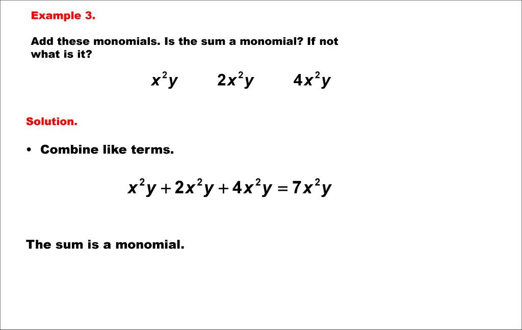 Math Example--Polynomial Concepts--Adding and Subtracting Polynomials: Example 3