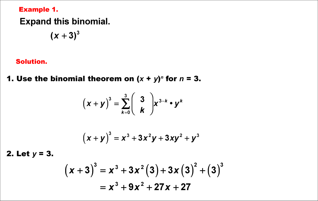 Math Example--Polynomial Concepts--Binomial Theorem: Example 1