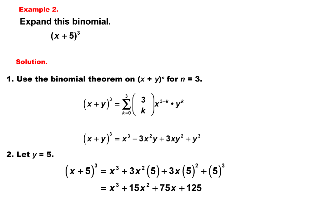 Math Example--Polynomial Concepts--Binomial Theorem: Example 2