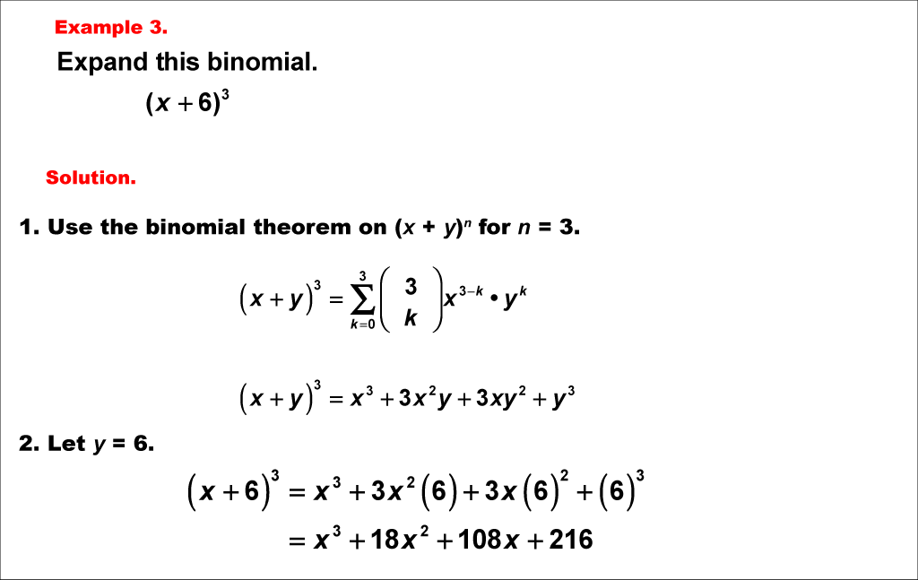 Math Example--Polynomial Concepts--Binomial Theorem: Example 3