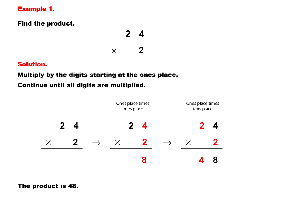Math Example--Arithmetic--Column Multiplication--Example 1