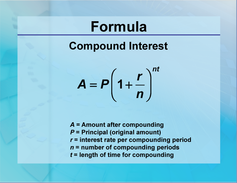 Formulas--Compound Interest 1