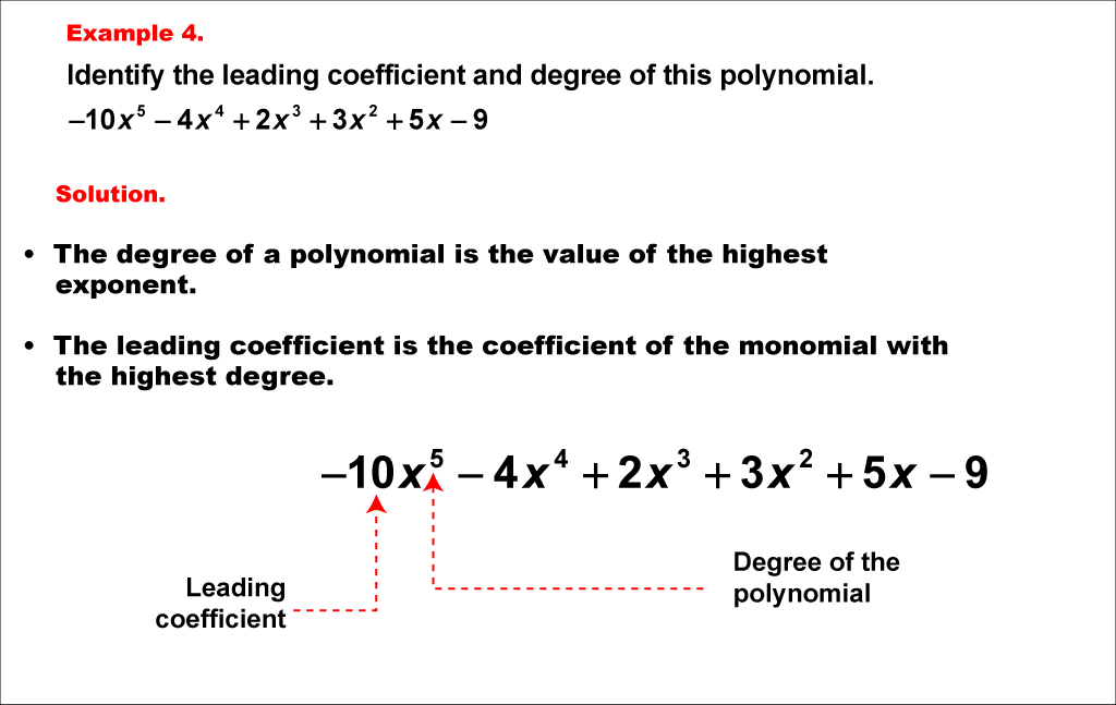 Math Example--Polynomial Concepts--Degree of a Polynomial: Example 4