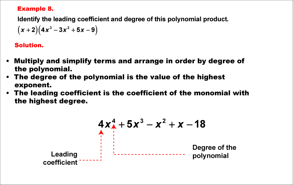 Math Example--Polynomial Concepts--Degree of a Polynomial: Example 8