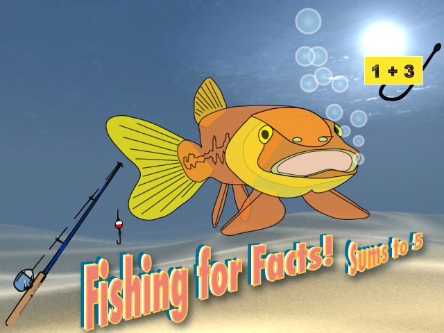 Interactive Math Game, Fishing for Facts (Sums to 5)