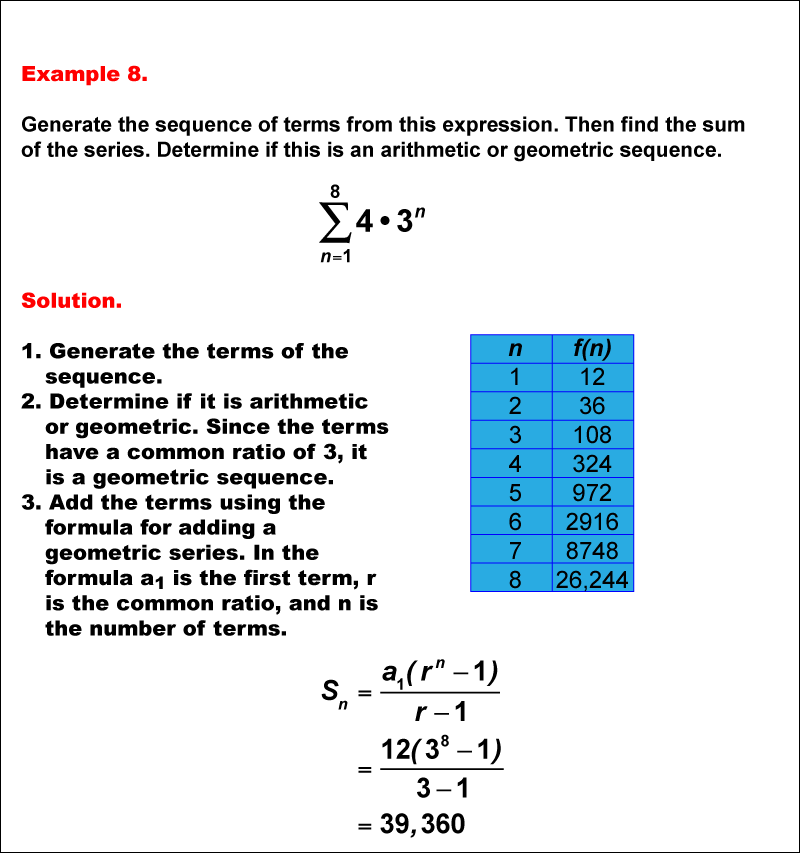 Math Example--Sequences and Series--Example 8