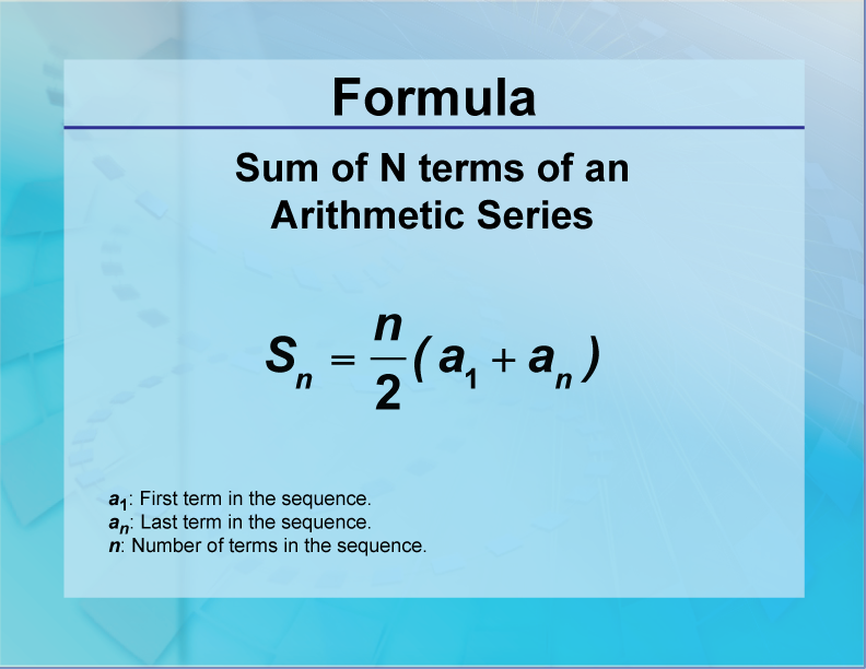 arithmetic sequences and series formulas