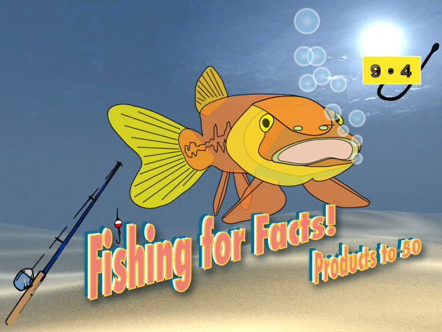 Interactive Math Game: Fishing for Facts, Products to 50