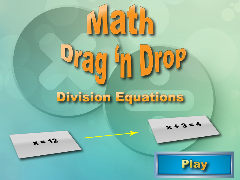Interactive Math Game--DragNDrop Math--Division Equations