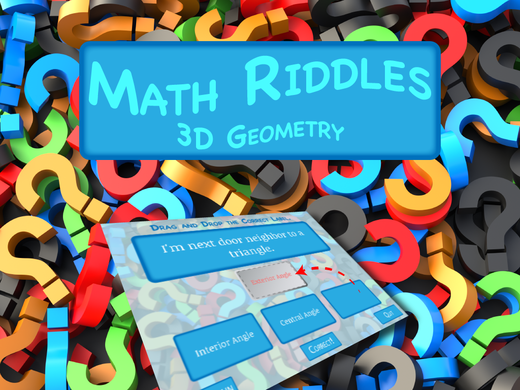 Interactive Math Game: Math Riddles--3D Geometry