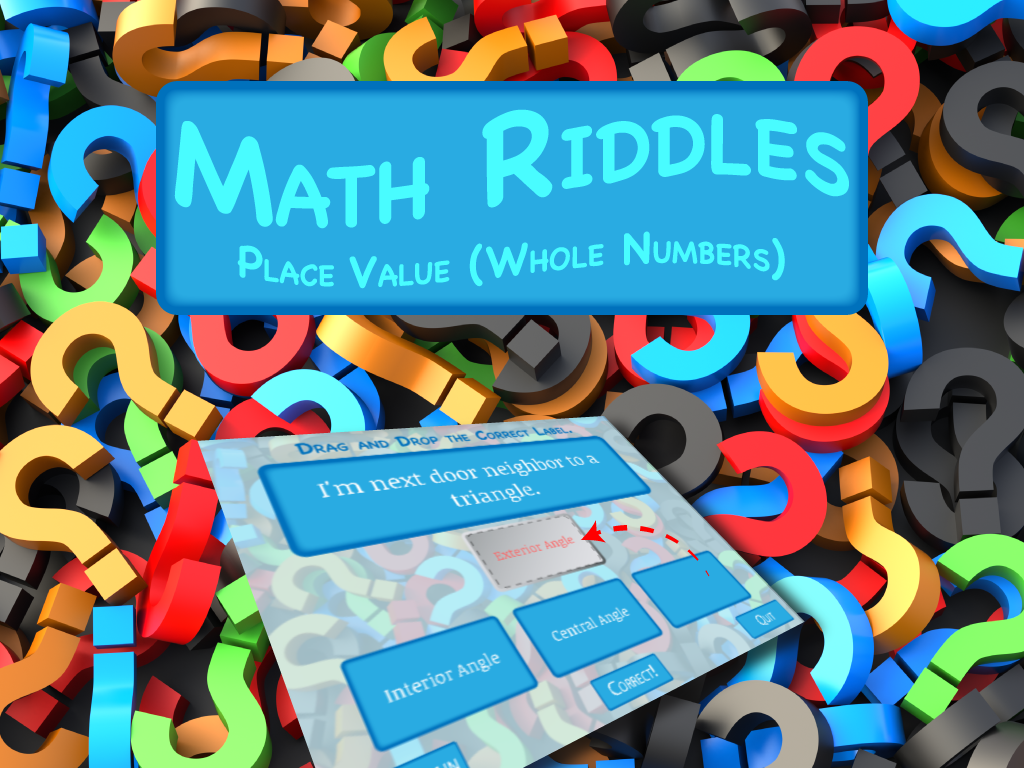 Interactive Math Game, Math Riddles--Place Value (Whole Numbers)