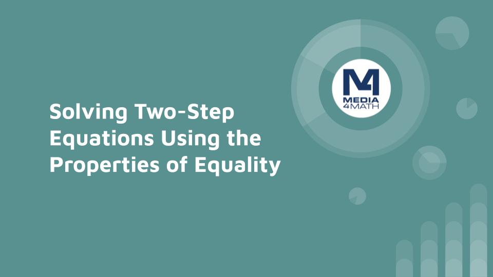 Tutorial: Solving Two-Step Equations Using the Properties of Equality