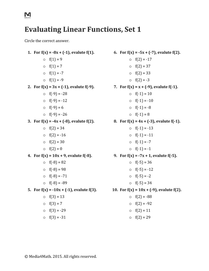 Math Worksheets