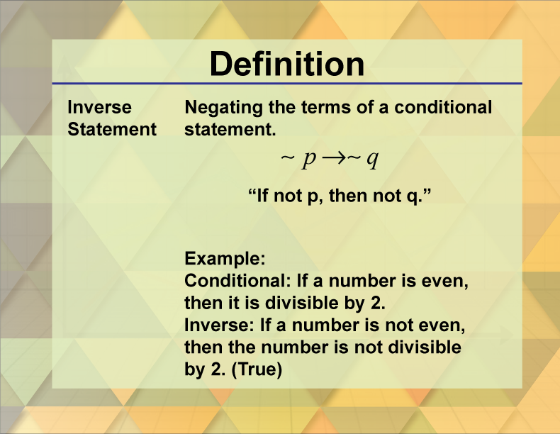 Definition--Geometry Basics--Inverse Statement