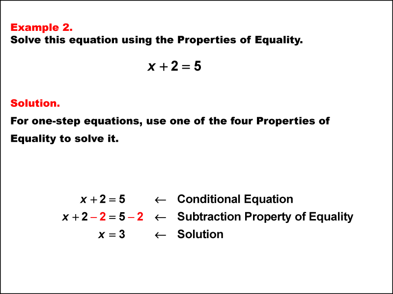 Math Example: Solving One-Step Equations Using the Properties of Equality--Example 2