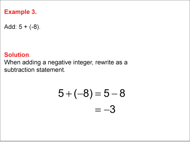 Math Example--Arithmetic--Adding Two Integers: Example 3
