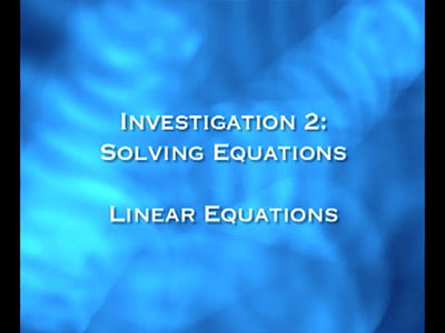 VIDEO: Algebra Nspirations: Variables and Equations, Segment 3