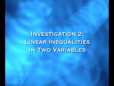 VIDEO: Algebra Nspirations: Inequalities, Segment 3