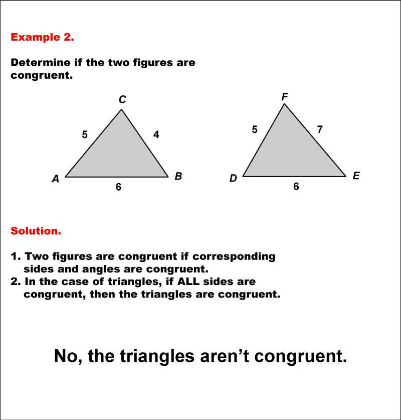 Math Example--Geometric Shapes--Analyzing Congruent Shapes--Example 2