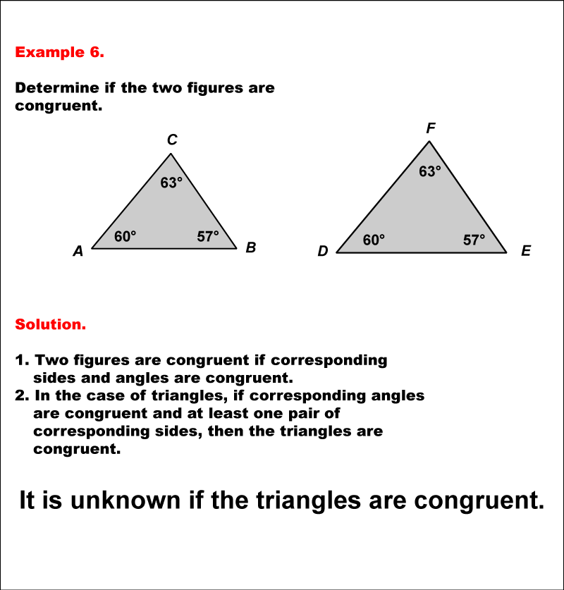 Math Example--Geometric Shapes--Analyzing Congruent Shapes--Example 6