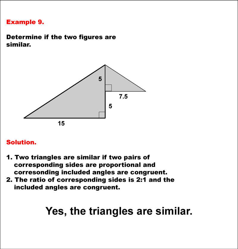 Math Example--Geometric Shapes--Analyzing Similar Shapes--Example 9