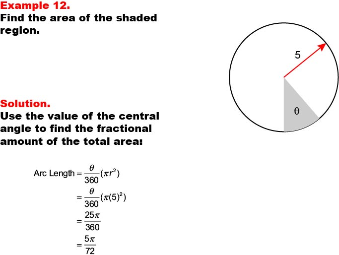 Math Example--Area and Perimeter--Circular Area and Circumference: Example 12