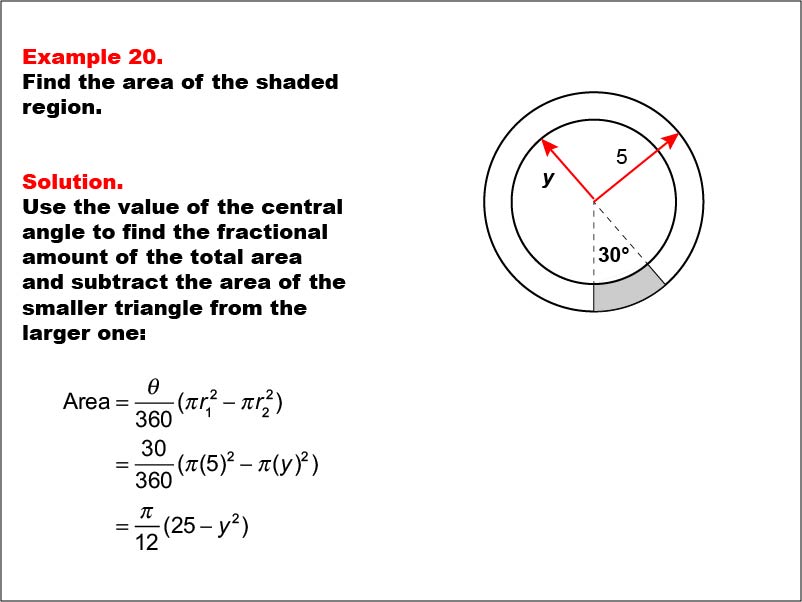 Math Example--Area and Perimeter--Circular Area and Circumference: Example 20