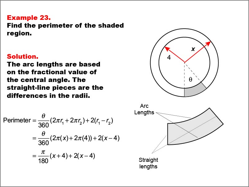 Math Example--Area and Perimeter--Circular Area and Circumference: Example 23