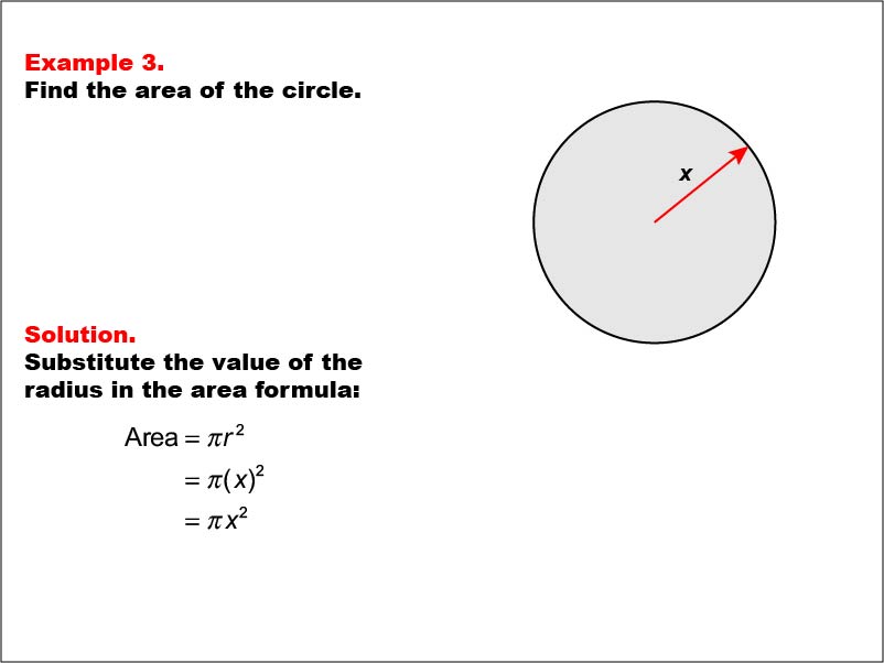 Math Example--Area and Perimeter--Circular Area and Circumference: Example 3