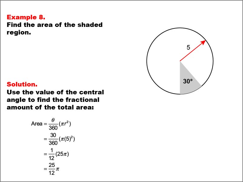 Math Example--Area and Perimeter--Circular Area and Circumference: Example 8