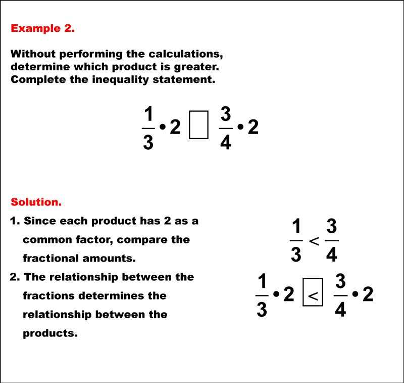 Math Example--Fraction Properties--Comparing Fraction Products: Example 2