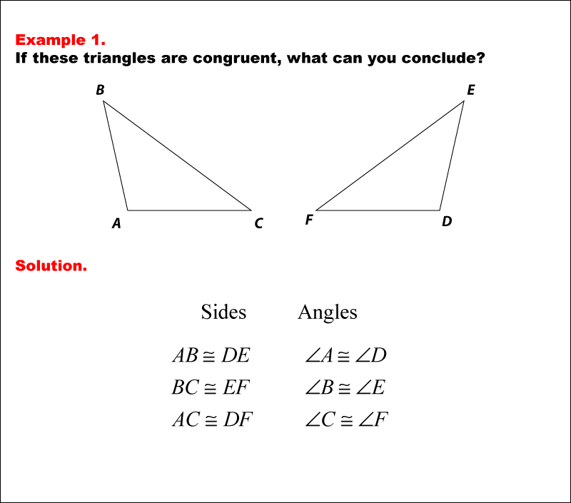 Math Example--Geometric Shapes--Congruent Triangles--Example 1