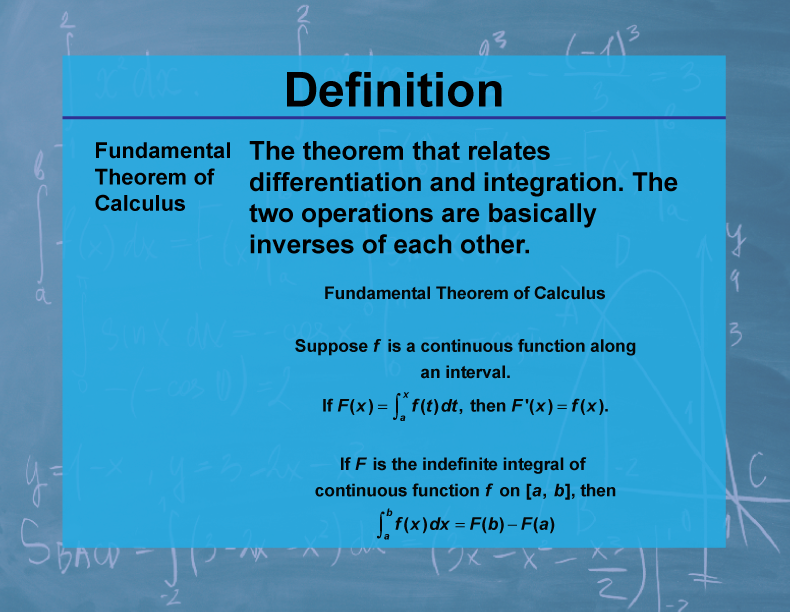 Definition--Calculus Topics--Fundamental Theorem of Calculus