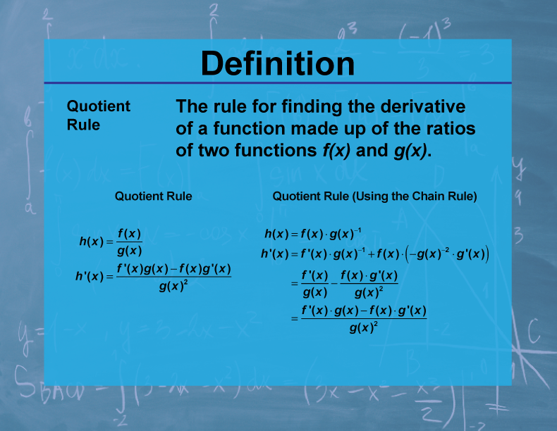 Definition--Calculus Topics--Quotient Rule