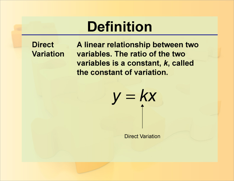 Definition--Direct Variation | Media4Math