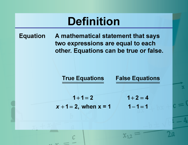 Video Definition 10--Equation Concepts--Equation