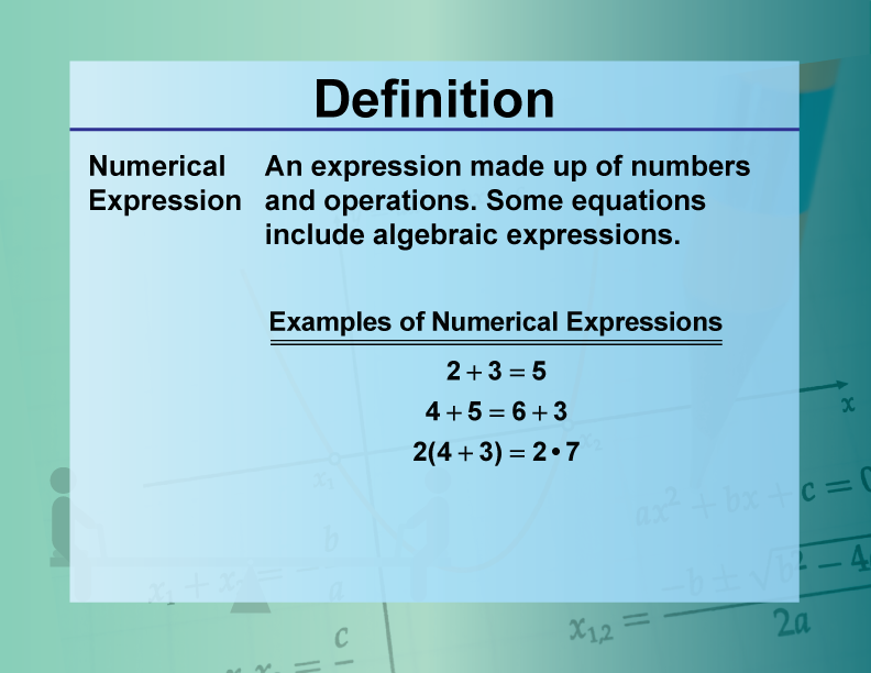 Definition--Equation Concepts--Numerical Expression