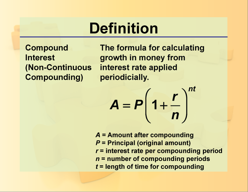 Definition--Exponential Concepts--Compound Interest 1