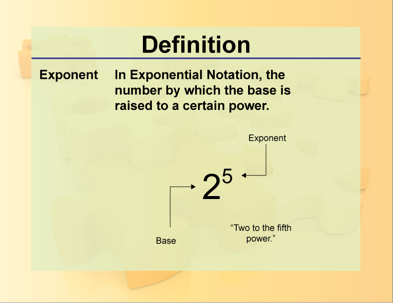 Definition--Exponential Concepts--Exponent