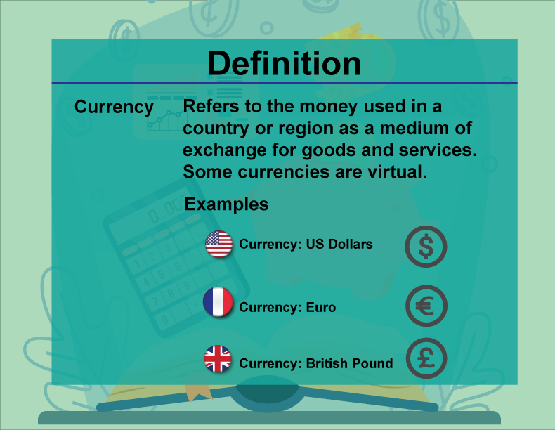 This is part of a collection of definitions on Financial Literacy. This defines the term currency.