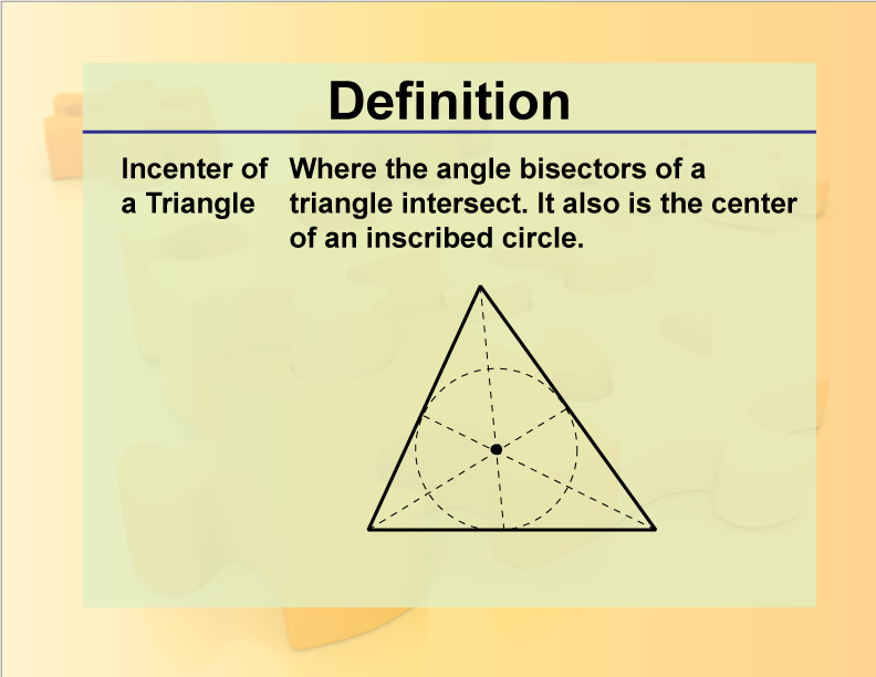 Definition--Geometry Basics--Incenter of a Triangle