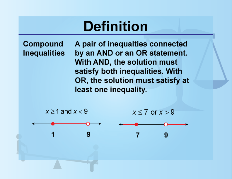 Definition--Inequality Concepts--Compound Inequalities