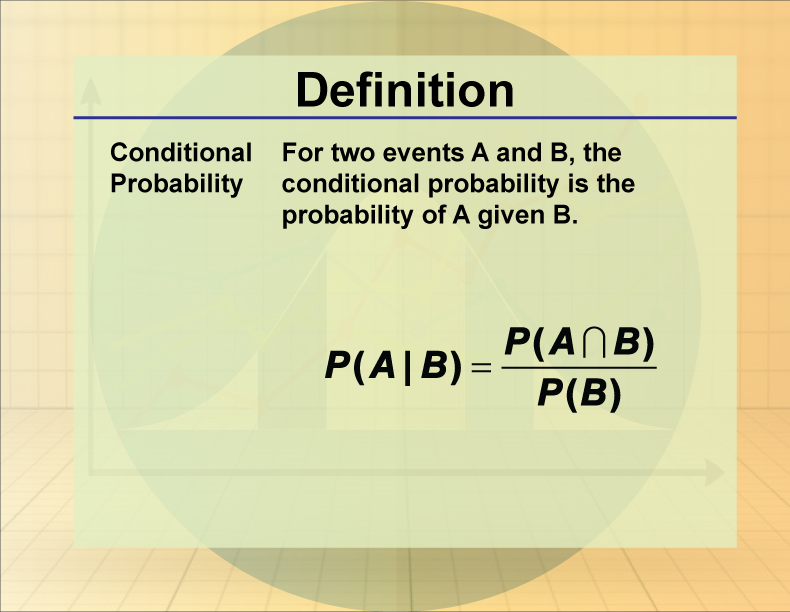 Definition--Statistics and Probability Concepts--Conditional Probability