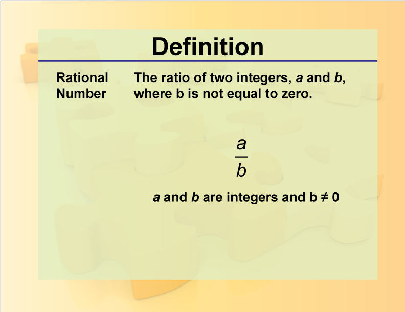 Definition--Rationals and Radicals--Rational Numbers