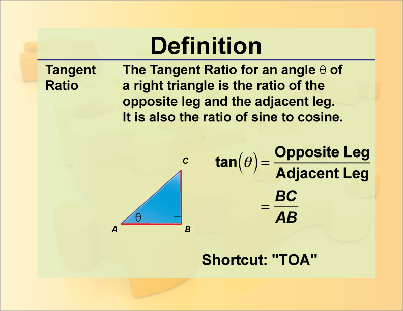 Definition--Trig Concepts--Tangent Ratio